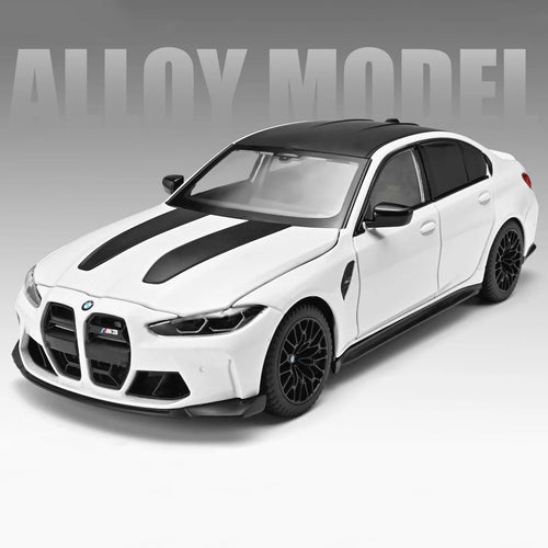Model samochodu sportowego BMW M3 G80 Coupe w skali 1:24 – metalowy model kolekcjonerski z funkcjami dźwiękowymi i świetlnymi