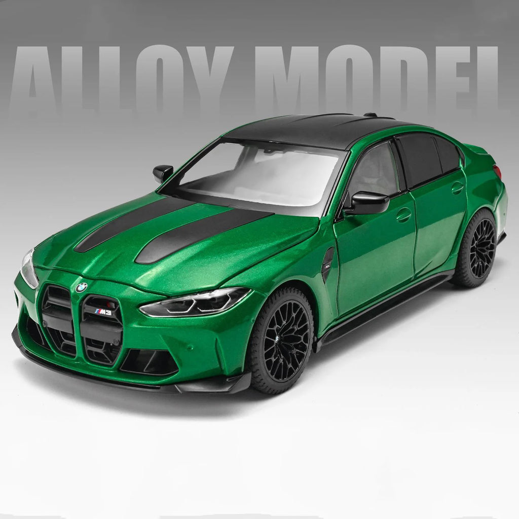 Model samochodu sportowego BMW M3 G80 Coupe w skali 1:24 – metalowy model kolekcjonerski z funkcjami dźwiękowymi i świetlnymi