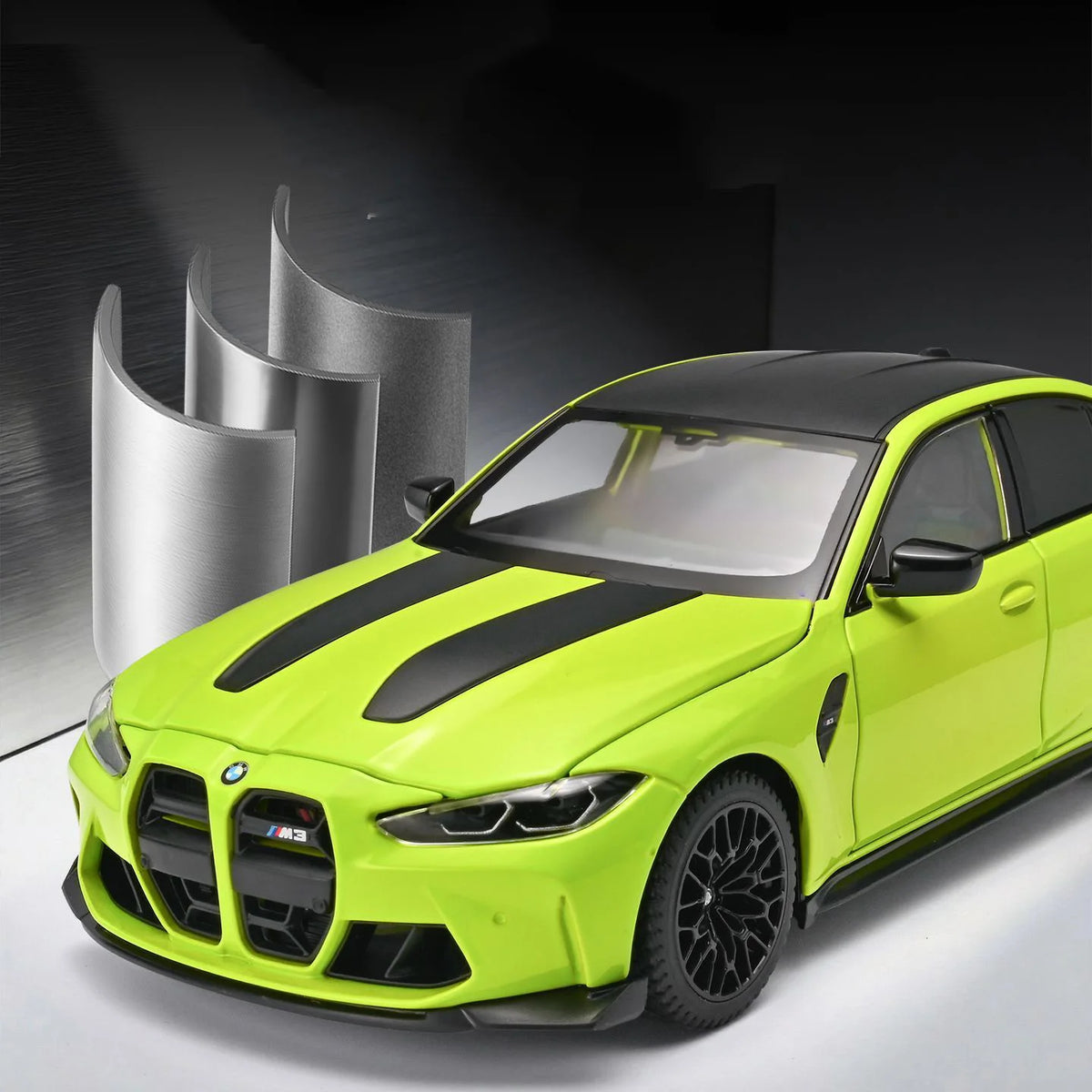 Model samochodu sportowego BMW M3 G80 Coupe w skali 1:24 – metalowy model kolekcjonerski z funkcjami dźwiękowymi i świetlnymi