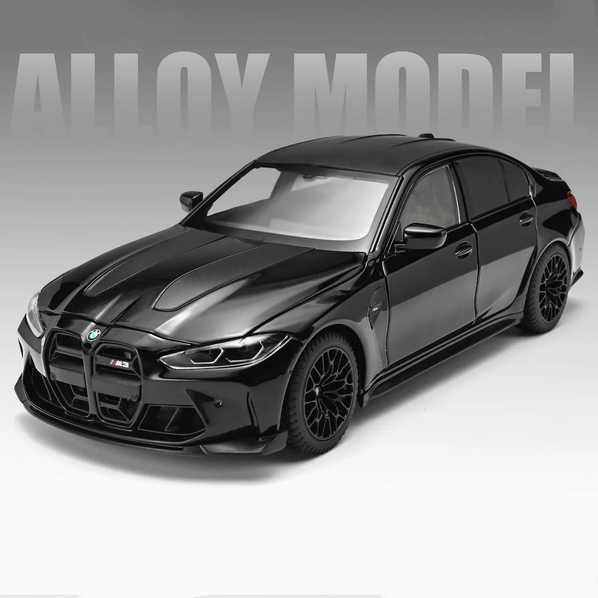 Model samochodu sportowego BMW M3 G80 Coupe w skali 1:24 – metalowy model kolekcjonerski z funkcjami dźwiękowymi i świetlnymi