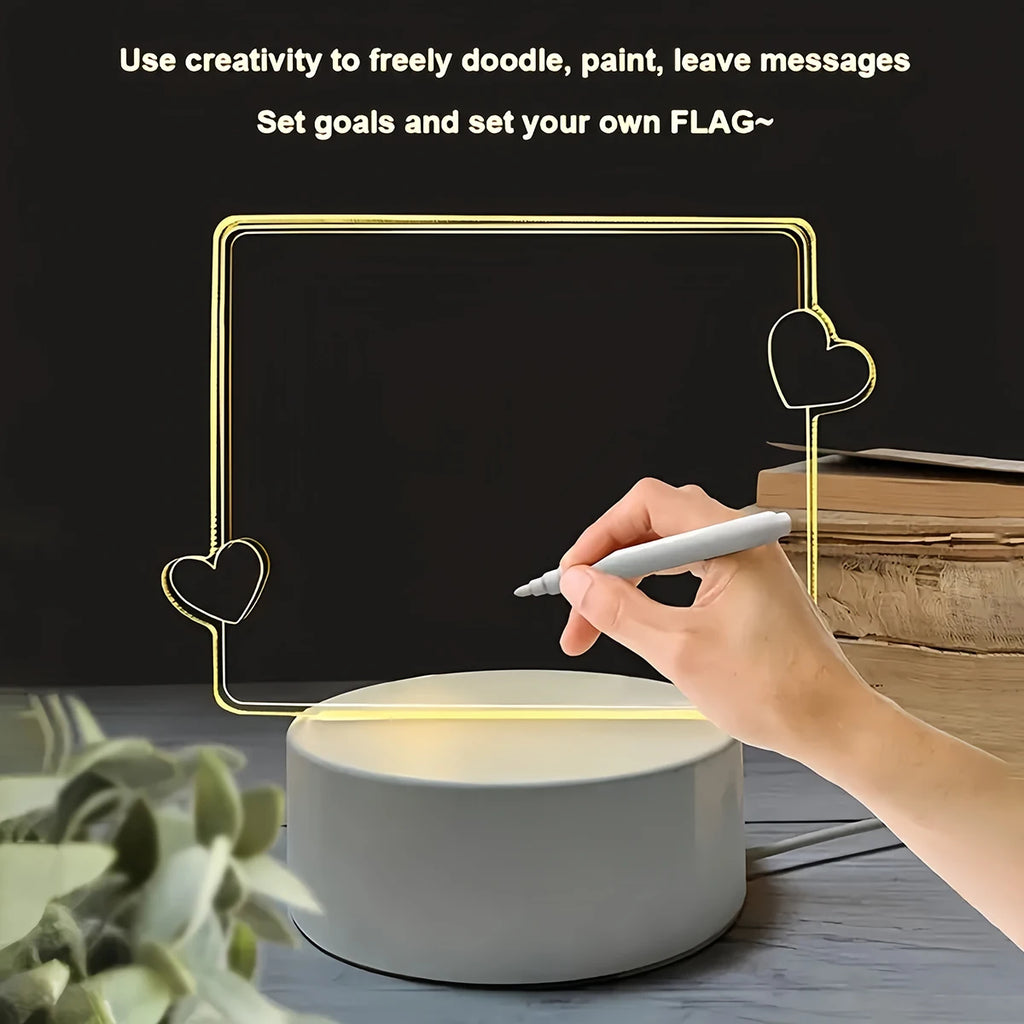 Świecąca lampka nocna USB „Love” z funkcją pisania i ścierania (efekt 3D)